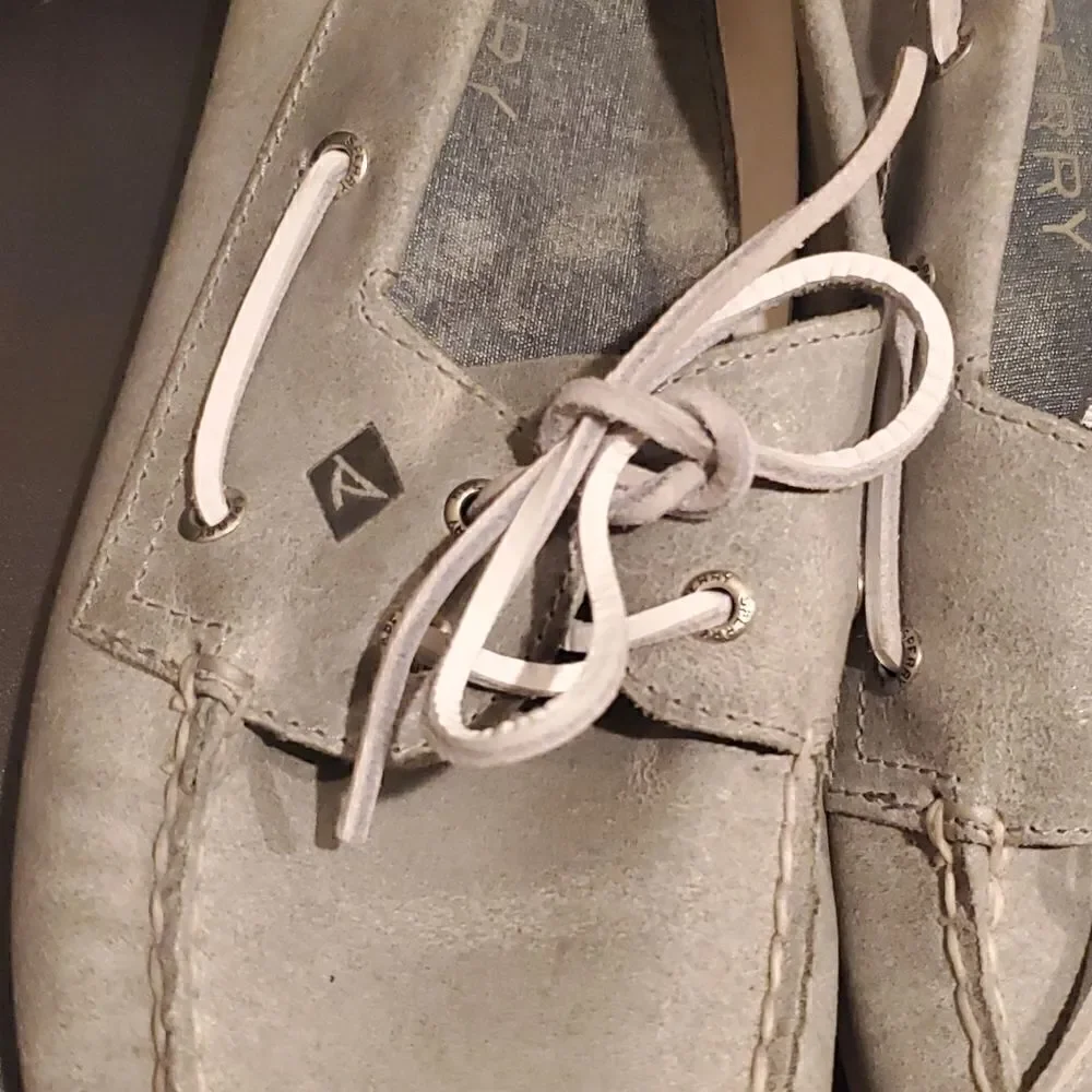 SPERRY Top - Sider Leather Grey Boat Shoes - Size 13‎